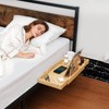 Bamboo Bedside Shelf with Expandable Tray, Clip-On Bunk Bed Nightstand