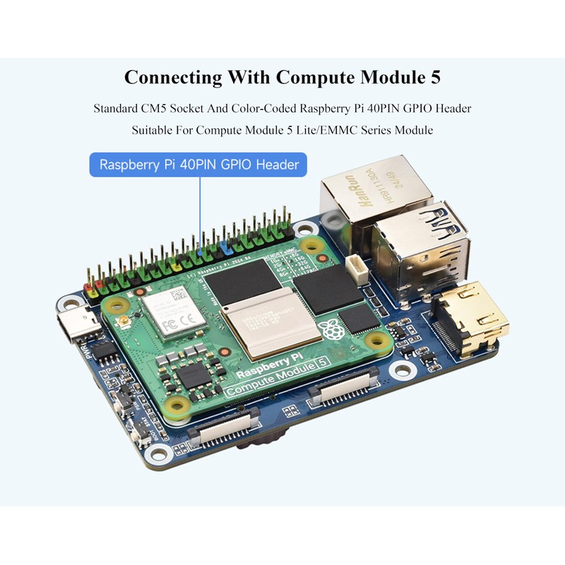 Mini Base Board (B) Compatible with Raspberry Pi Compute Module