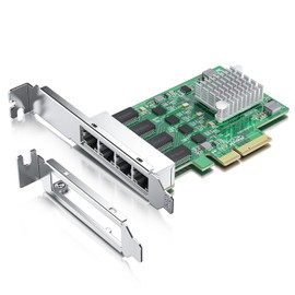 2.5Gbase-T PCIe NIC with Realtek RTL8125 Chip, 2.5Gb Network Card, 2500/1000/100 Mbps,Quad RJ45 Ports, PCIe X4, Ethernet Card for Windows/Windows Server/Linux