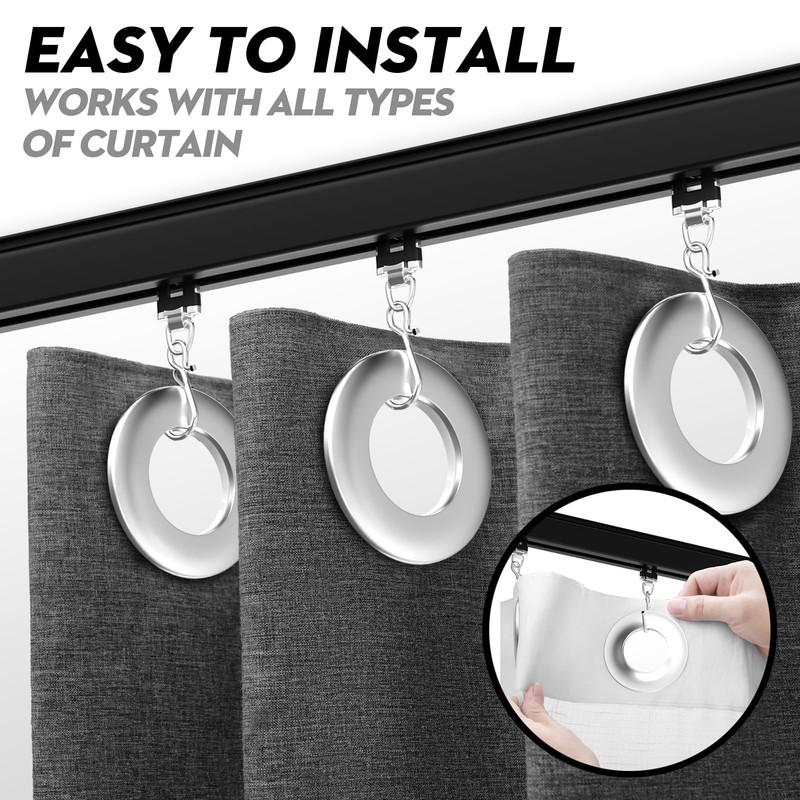 Room divider Ceiling Track set for Curtains with hooks, Corner