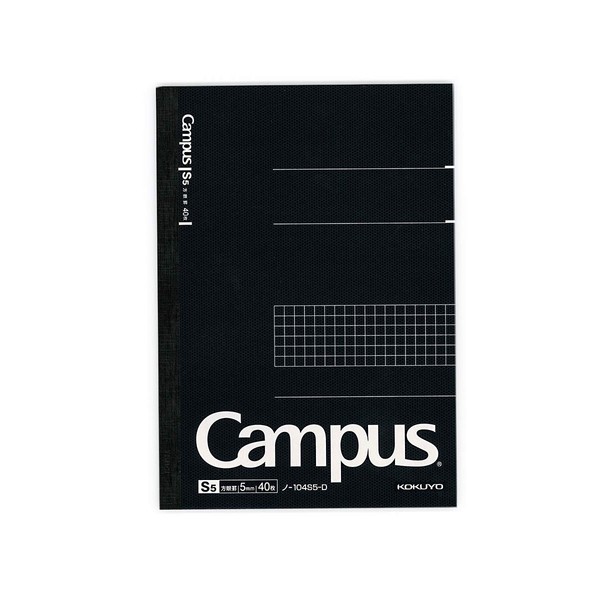 Kokuyo Campus Notebook Square Ruled A5 No-104S5-D Black Body Size: