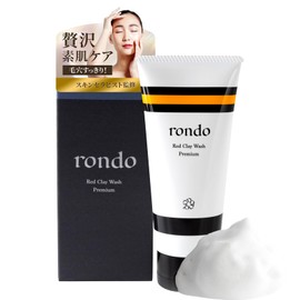 Rondo Red Clay Wash Premium Face Foam, 3.2 oz (90 g), Sensitive Skin, Dry Skin, Won't Tighten, Thick Foam, Face Wash Net Included, Red Clay Blend