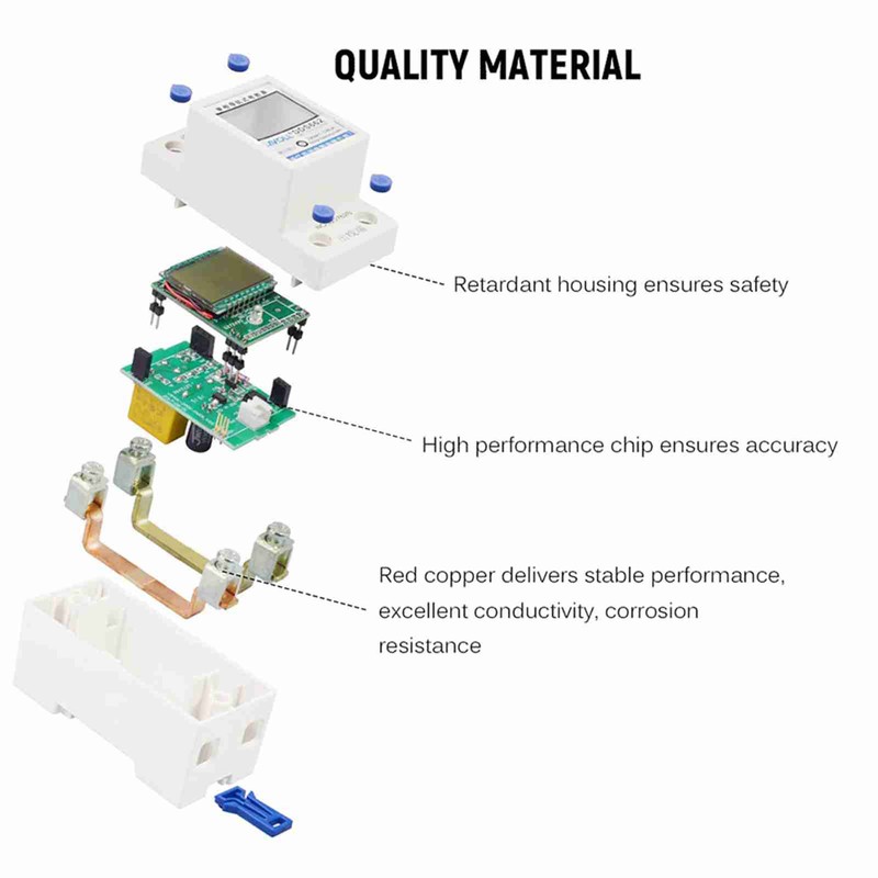 Digital Electric Energy Meter Single Phase DIN Rail Electricity Meter