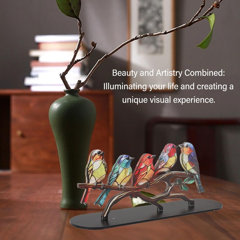 Generic Acrylic Birds On Branch Craft, Flat Bird Craft Statue