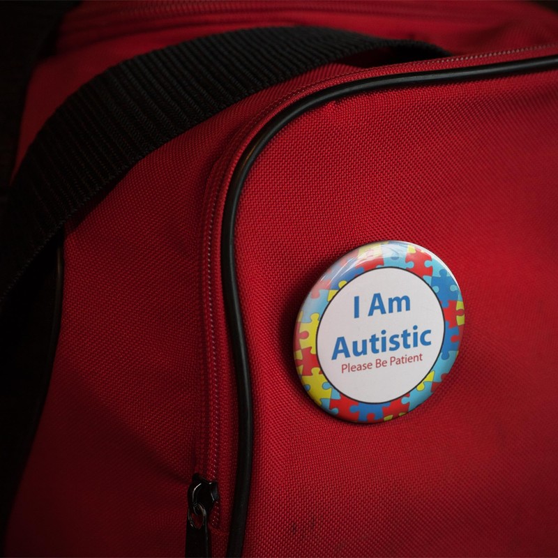 Autistic badge, Autism Awareness Button Pin Badge (Design 1, 38mm)