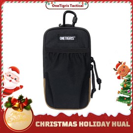OneTigris Cell Phone Pouches Christmas Gift for Men, EDC Utility Gadget Waist Bag Zipper for Screen Size 4.7"-6.7" - Color: Black