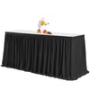 PARTISKY Black Polyester Rectangle Table Skirt, 6ft x 72in, Wrinkle