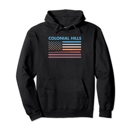 Vintage Sunset American Flag Colonial Hills, Pennsylvania Pullover Hoodie