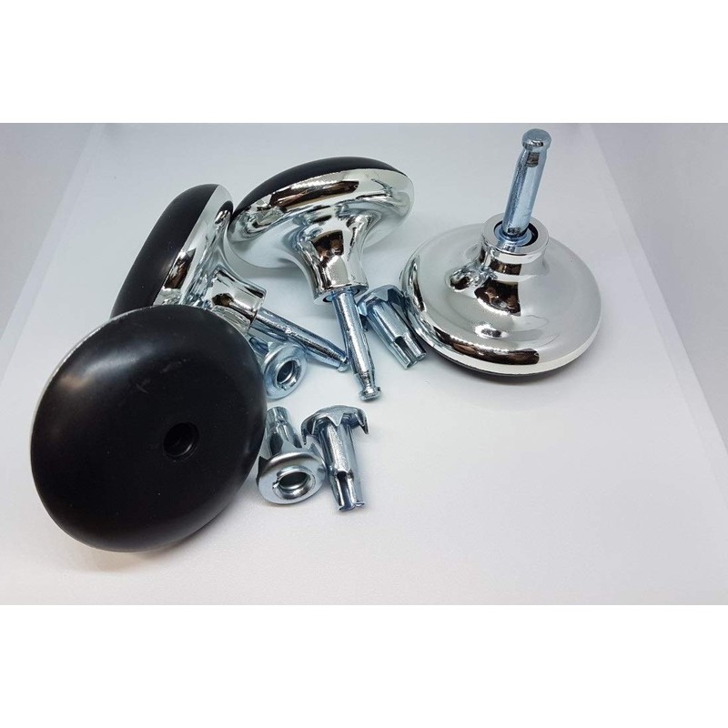 Just Accessories Chrome Furniture Bed Feet Leg Glides Castors and