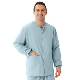 Medline PerforMAX Snap-Front Warm-Up Scrub Jacket, Small, Misty Green