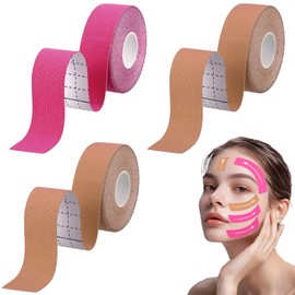 Benaewa 3 Rolls Face Tape, 2.5cm*5m Face Eye Neck Lift Tape, Anti Wrinkle Face Taping for Firming and Tightening Skin