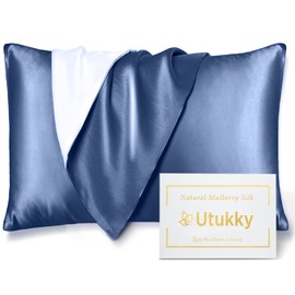 Utukky Silk Pillowcase (As Seen on TV) Pillow Cover, Single-Sided Silk, 16.9 x 24.8 inches (43 x 63 cm), Envelope Type Pillowcase, Silk Pillowcase, Tencel, Washable, Reduces Bedhead, Antibacterial