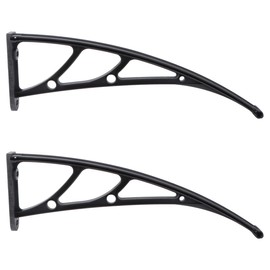 Cabilock 2pcs Awning Plastic Steel Bracket, Cantilever Awning Brackets for Patio Door Window Canopy Cover UV Rain Snow Sunlight Protection (Black)