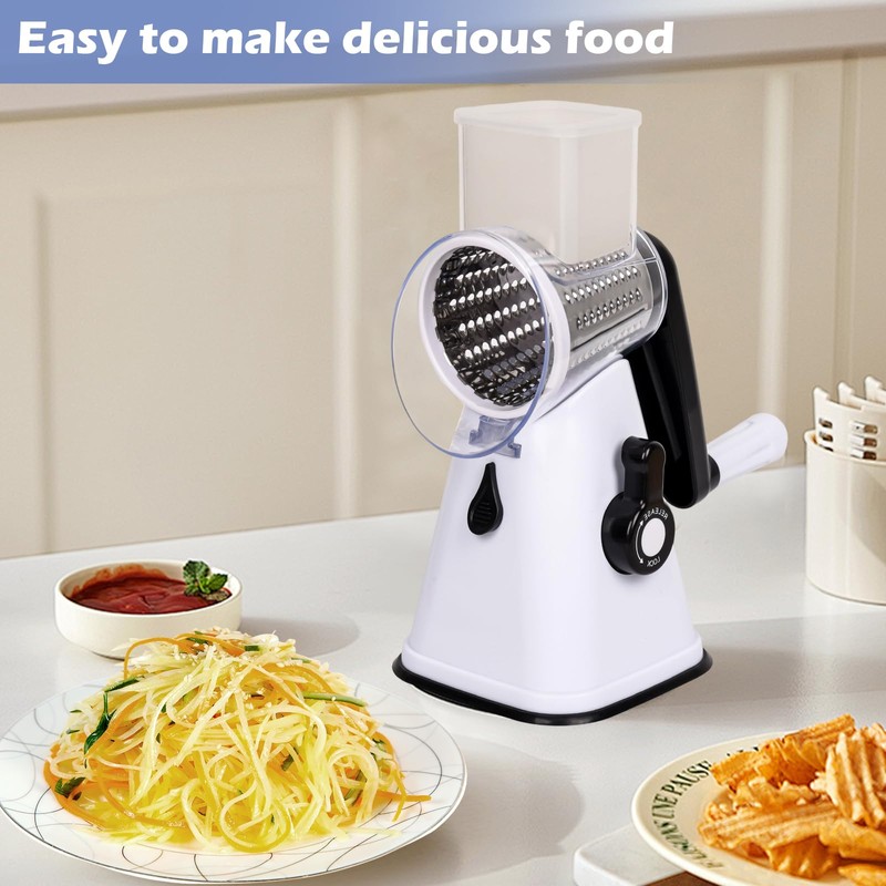 GlobalShop Home Table Top Drum Grater with 3 Blades and