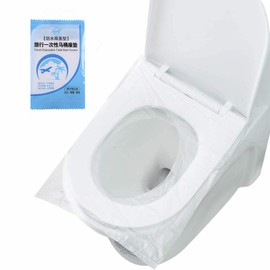 Norhogo 50 Stück Einweg-Toilettensitz, Einweg-Toilettensitzabdeckung für Kinder, Schwangere Frauen, Camping, Einzelverpackung