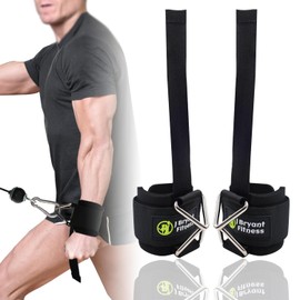 J Bryant Fitness Wrist Straps for Weightlifting and Cable Machines - Premium Padded Wrist Cuffs with Sturdy Triangle Buckle Ideal for Arm Training Tricep Extensions Upright Rows and Recovery Workouts