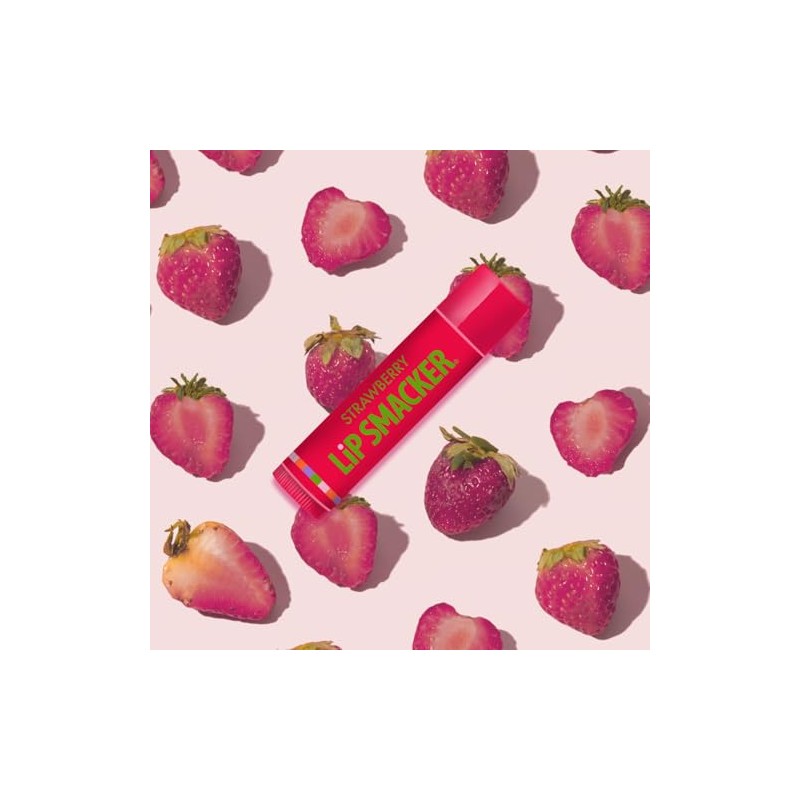 Lip Smacker Bálsamo labial de fresa, 0.14 onzas (paquete de