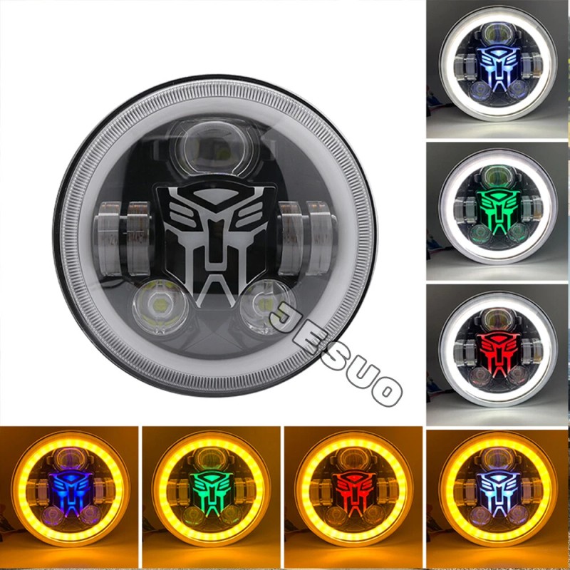 JESUO PAIR 7" inch Round LED Headlights High/Low Beam For