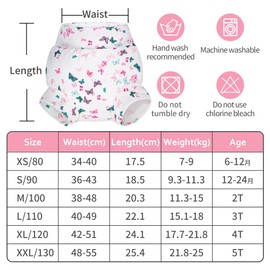 BIG ELEPHANT Baby Swim Diapers 3pcs, Reusable Adjustable Washable Waterproof Swimming Diaper for Boy's and Girl's, 2T