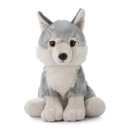 The Petting Zoo Wolf Stuffed Animal, Gifts for Kids, Wild Onez Zoo Animals, Grey Wolf Plush Toy 12 inches