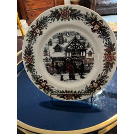 Royal Stafford New Mint Royal Stafford 11” Dinner Plate English Christmas Scene Toy Shop