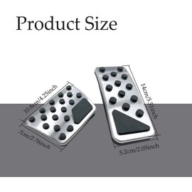 2PCS Car Non-Slip Aluminum Alloy Pedal Pads, Nonslip Car Pedal Pads, Gas Pedal Brake Pedal Cover, Pedal Covers Accessories for Jeep Grand Cherokee 2011-2018, Dodge Durango 2011-2018