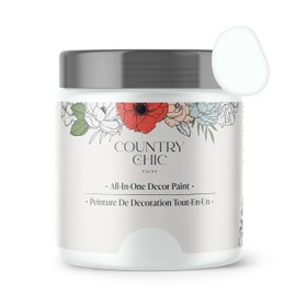 Country Chic All-in-One Chalk Paint for Furniture, Cabinets, Home Decor, Eco-Friendly, Matte Finish, Built-In Primer & Top Coat for Wood, Metal - Simplicity (White) - 4 oz (118 ml)