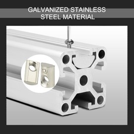 T-Slot Nut Nut Set T-Slot Screws Thread Carbon Steel with Centring and Spring Ball Sliding Nuts Hammer Nut for Aluminium Profile Extrusion Slot 20 Series 100x (M6)