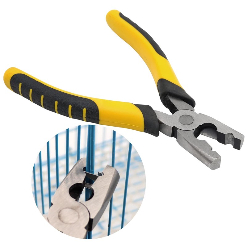 BREUAILY Wire Cage Buckle Clips Pliers and 300pcs Wire Cage