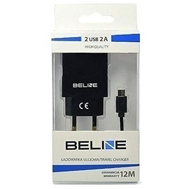 Durable Bag with Belt Compatible with Beline Universal Dual Port Charger & MicroUSB Cable - Black