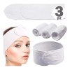 Banda elástica facial blanca 3 pzs | velcro sujeta cabello