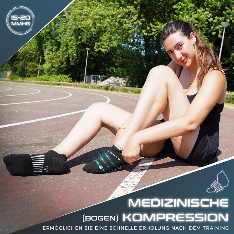 Rahhint 5 Pack Short Running Socks, black, 42 - 47