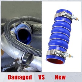 Silicone Material Upper Radiator Coolant Hose with Clamps Compatible with Kenworth Paccar Peterbilt Replaces F50-6308 28359