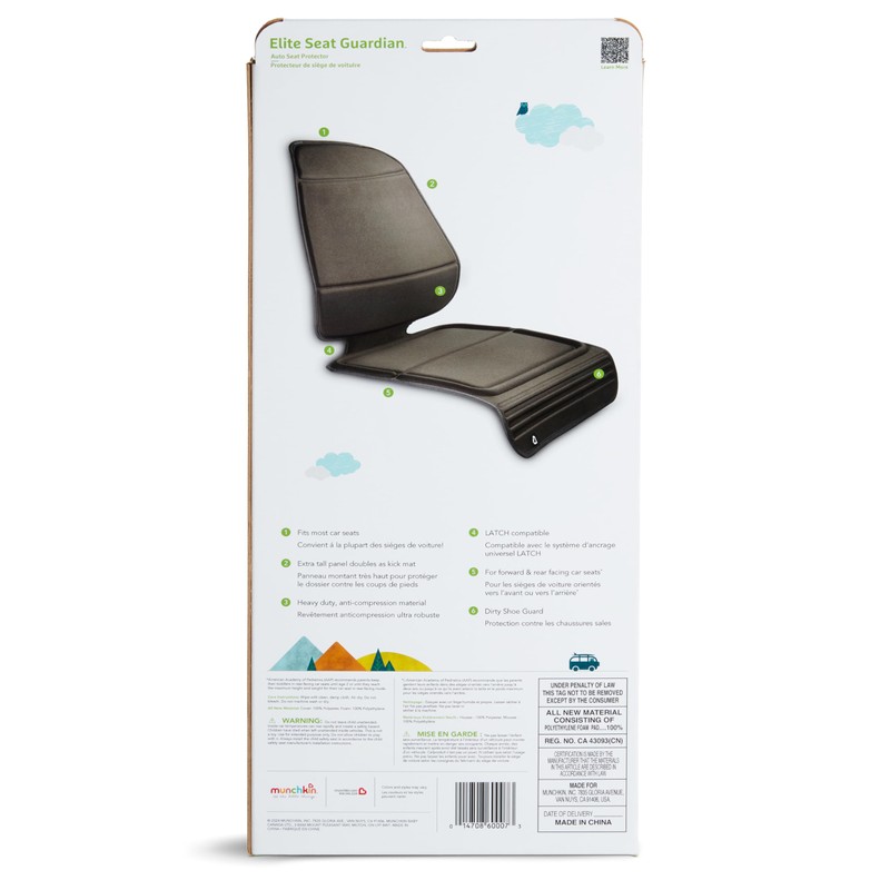 Munchkin Child Car Seat Protector, Elite Seat Guardian with Grime