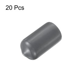 uxcell 20pcs Rubber End Caps 5.5mm ID Vinyl Round Tube Bolt Cap Cover Thread Protectors Dark Grey