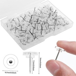 Pins for Pinboard, Pin Board Pins, Push Pins, Clear Push Pins - 150Pcs Drawing Pins, Thumb Tacks for Cork, Notice and Bulletin Boards - Map Pins, Perfect for School & Office Use