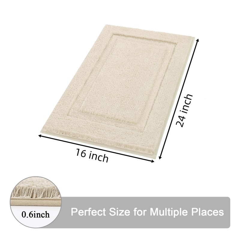 SHACOS Super Soft Small Bathroom Rugs 16x24 inch Microfiber Bath