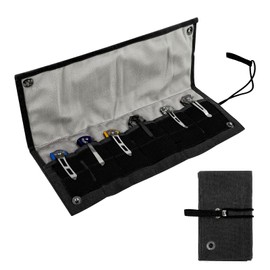 Pocket Knife Display Bag,6 Slots with Pocket Knives, Folding Small Knife Storage Pouch, Knife Roll Bag Organizer, Knives Roll Collection Protector Bag, Tactical Outdoor for EDC Mini Knife Bags (Black)