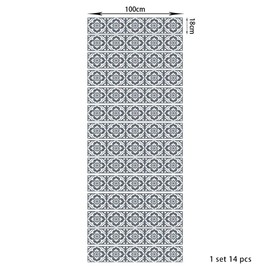 14PCS Moroccan Style Self-Adhesive Stair Riser Decals, Peel and Stick Staircase Stickers 39.37“x7.09” Vinyl Stickers Staircase Murals Decor for Steps