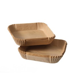 100PCS Square Air Fryer Paper Liners 6.3 Inch, Fit for 3–6L Baskets, Food Grade Parchment with Double Silicone Coating, Non-Stick, Oil-Resistant, Heat Resistant, For Oven & Air Fryer