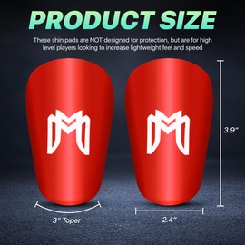 MediCaptain MiniGuards - Mini Shin Guards for Soccer Players - Tiny Shin Pads for Men, Women, Teens - Miniature Shin Guards 3.9 x 2.4 inch - Perfect for High Level Soccer Athletes (Red)