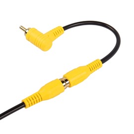 SinLoon Short RCA Cable, 2-Pack 90 Degree RCA Male to Female Stereo Audio Cable, Gold-Plated Compatible with Speaker, AMP, Turntable, Receiver, Home Theater, Subwoofer