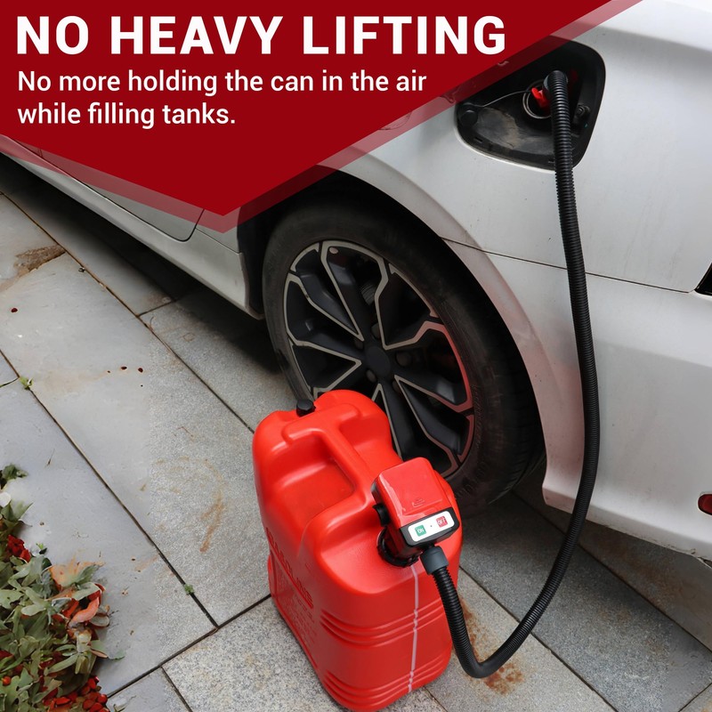 PUMPTOR Fuel Transfer Pump Battery Powered With Automatic Stop Nozzle: