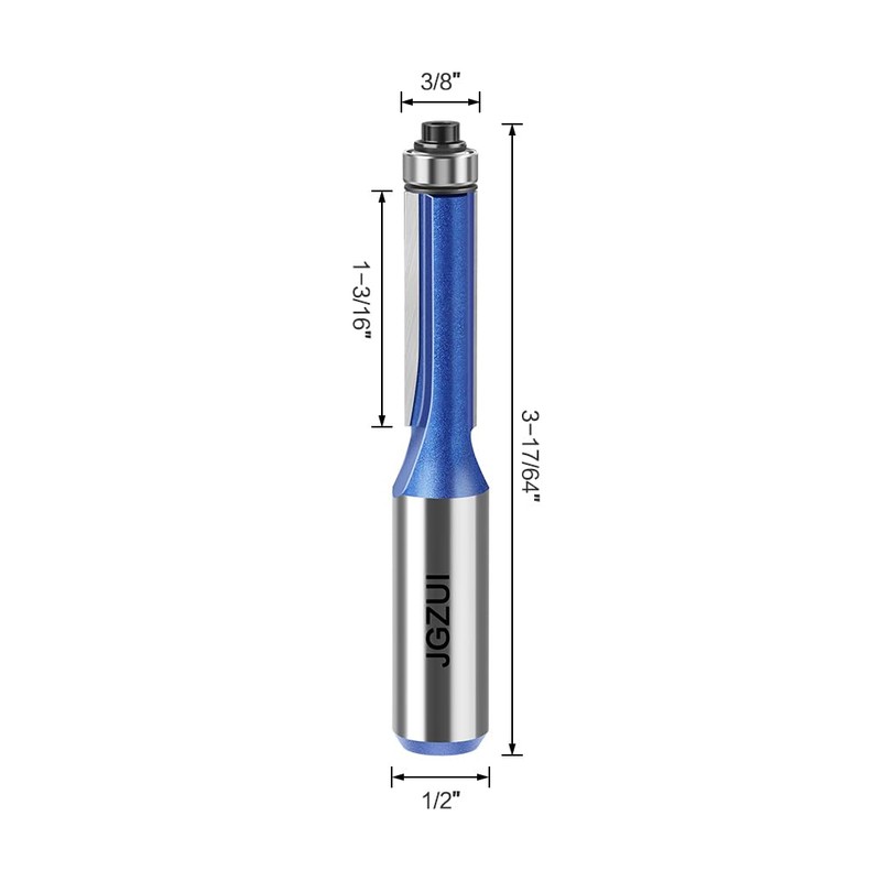 Flush Trim Router Bit 1/2 Inch Shank, Straight Flush Trim