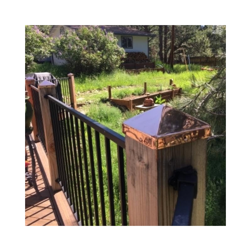 4x6 Copper Pyramid Post Caps (3-Pack) - Extended Lip -