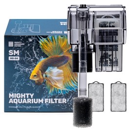Mighty Aquarium Hang On Back Filter - Aquarium HOB Filter - Adjustable Fish Tank Filter - Aquarium Filters - Nano Aquarium Filter - Fish Aquarium Filter - Hang On Back Aquarium Filter (2-5 Gallons)