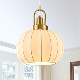 Globe Imitation Silk Pendant Light, 11.8 Inch white bubble lantern design Pendant Light Fixture, Wabi Sabi Hanging Ceiling Chandelier for Kitchen Island Dining Room foyer entryway Cafe,E26 Base