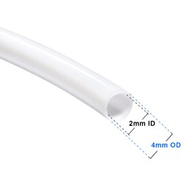 Feelers PTFE Teflon Tubing, 2mm ID X 4mm OD Tube White Connector Teflon Tube for 1.75mm Filament for Bowden 3D Printer, 3 Meters