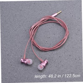 KICHOUSE Ear Headphones with Microphone Wired Earphones for Calls Noise Isolating Design Ergonomic Fit with Sweat Eartips Compatible with Phones and Tablets Pink