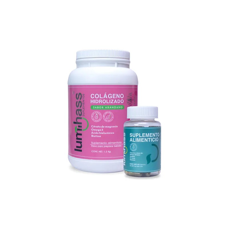 Colágeno Lumihass 1.2 Kg + Detox Omega 3 Biotina Magnesio